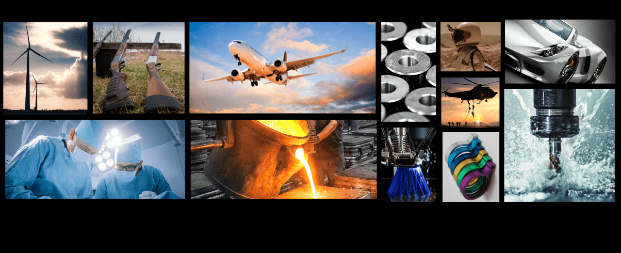 Collage of all industries offered by ISO Finishing